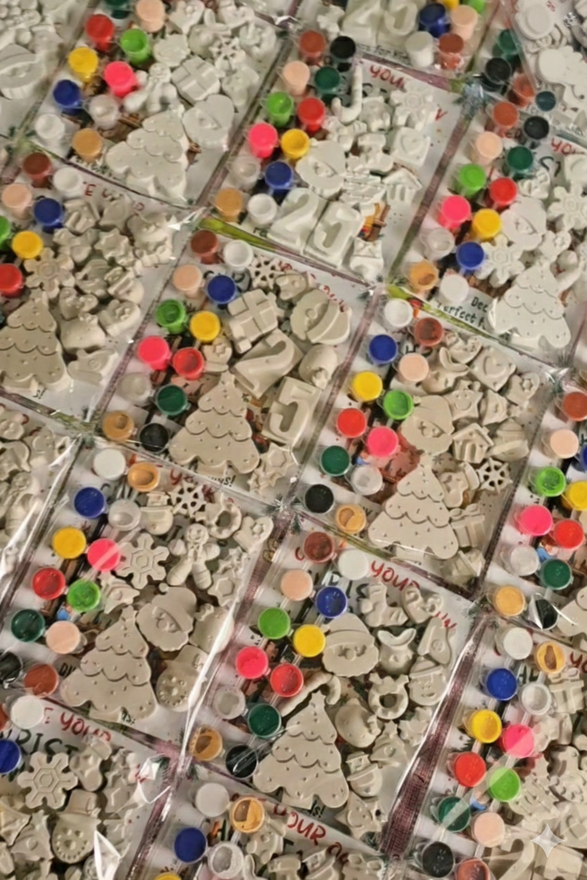 DIY Christmas Plaster Painting Kit for Kids: Merry & Bright